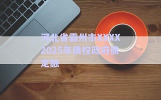 河北省霸州市XXXX2025年債權(quán)政府債定融 河北省霸州市XXXX2025年債權(quán)政府債定融