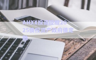 AHXX投資控股2025債權(quán)資產(chǎn)政府債定融 AHXX投資控股2025債權(quán)資產(chǎn)政府債定融